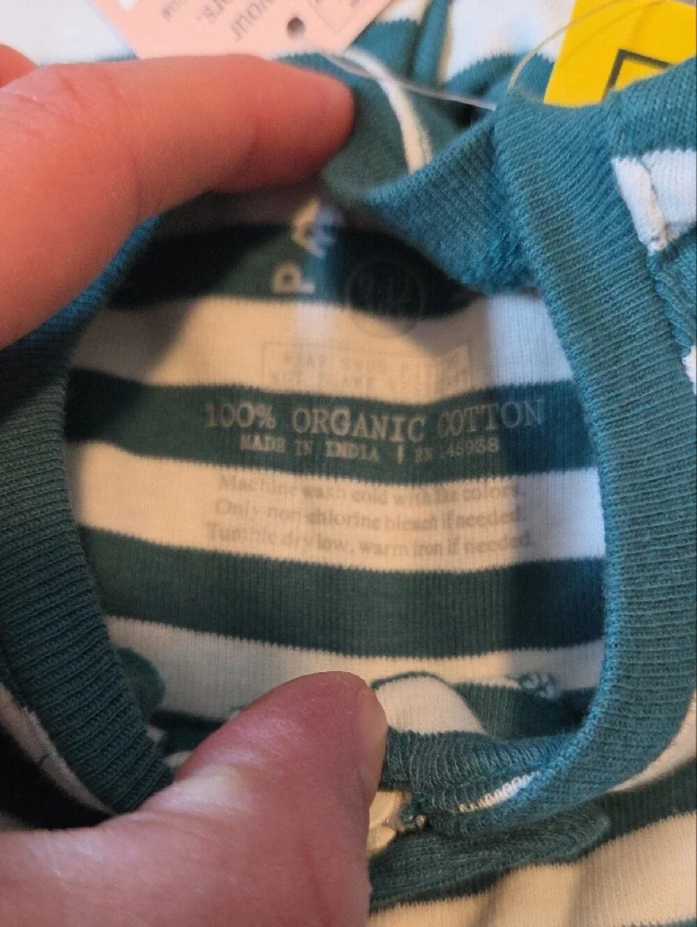 Primary Green & White Striped Footed One-Piece Pajamas-NWT